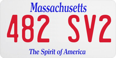 MA license plate 482SV2