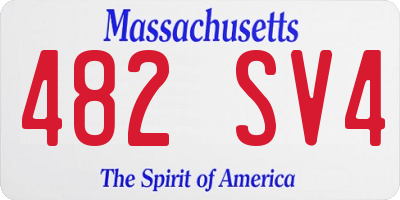 MA license plate 482SV4