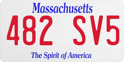 MA license plate 482SV5