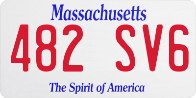MA license plate 482SV6