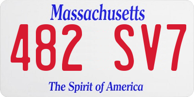 MA license plate 482SV7