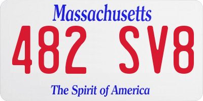 MA license plate 482SV8