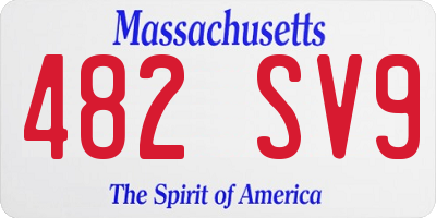 MA license plate 482SV9