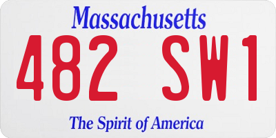 MA license plate 482SW1