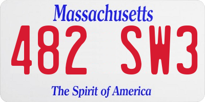 MA license plate 482SW3