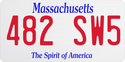 MA license plate 482SW5