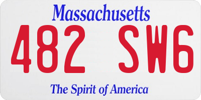 MA license plate 482SW6