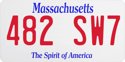 MA license plate 482SW7
