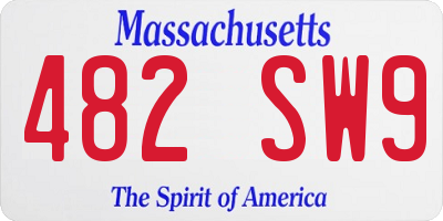 MA license plate 482SW9
