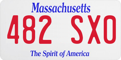 MA license plate 482SX0