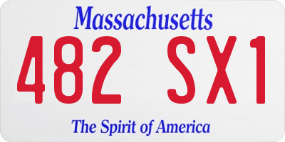 MA license plate 482SX1