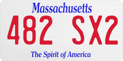 MA license plate 482SX2