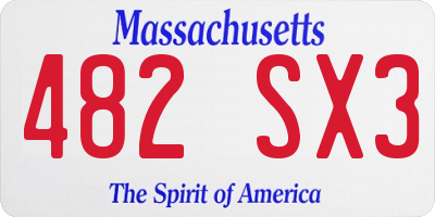 MA license plate 482SX3
