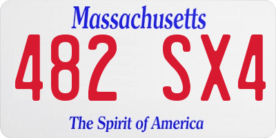 MA license plate 482SX4
