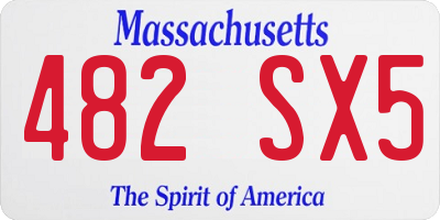MA license plate 482SX5