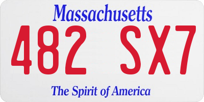 MA license plate 482SX7
