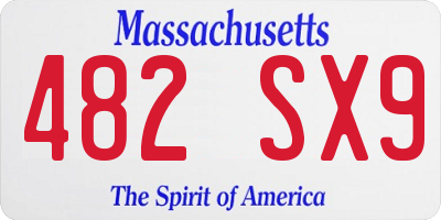 MA license plate 482SX9