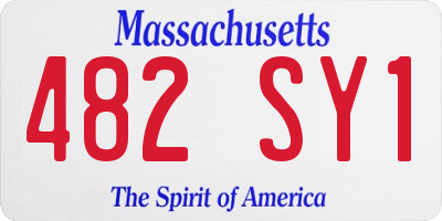 MA license plate 482SY1