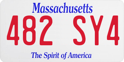 MA license plate 482SY4