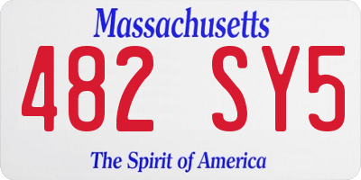 MA license plate 482SY5