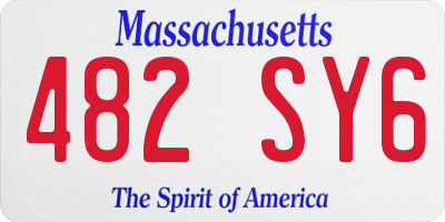 MA license plate 482SY6