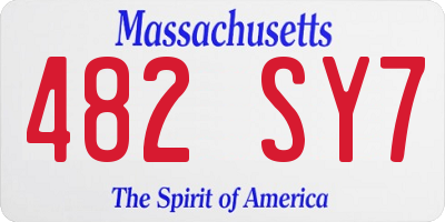 MA license plate 482SY7