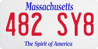 MA license plate 482SY8