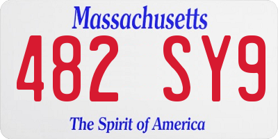 MA license plate 482SY9