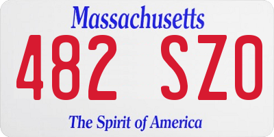 MA license plate 482SZ0