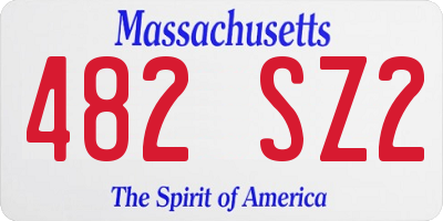 MA license plate 482SZ2