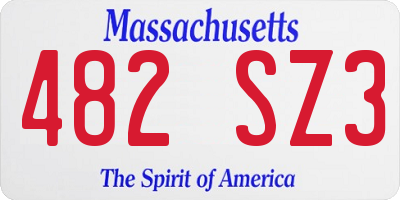MA license plate 482SZ3