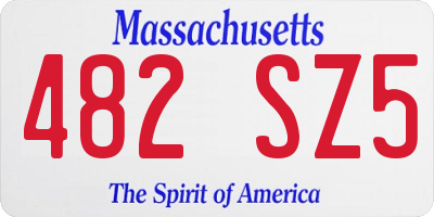 MA license plate 482SZ5