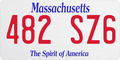 MA license plate 482SZ6