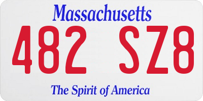 MA license plate 482SZ8