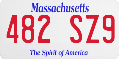MA license plate 482SZ9