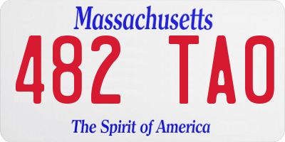 MA license plate 482TA0