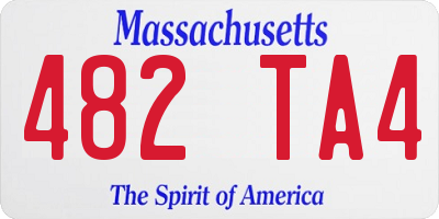 MA license plate 482TA4