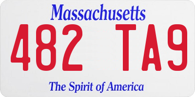 MA license plate 482TA9