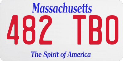 MA license plate 482TB0