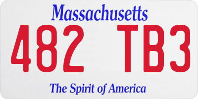 MA license plate 482TB3
