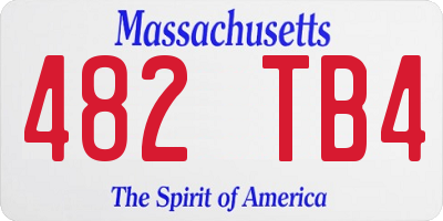 MA license plate 482TB4