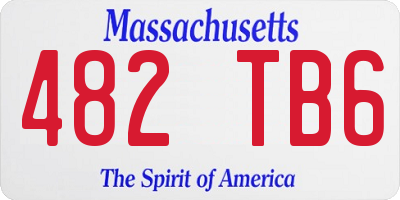 MA license plate 482TB6