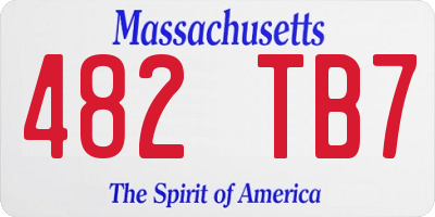 MA license plate 482TB7