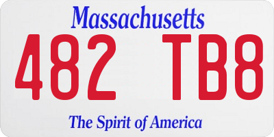 MA license plate 482TB8
