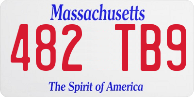 MA license plate 482TB9