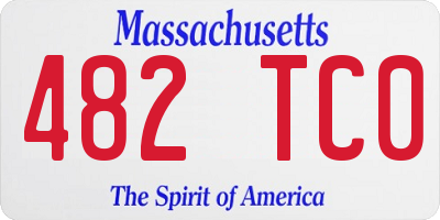 MA license plate 482TC0