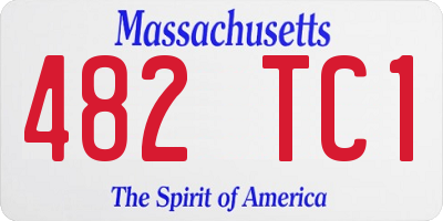 MA license plate 482TC1