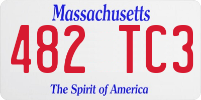 MA license plate 482TC3