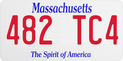 MA license plate 482TC4