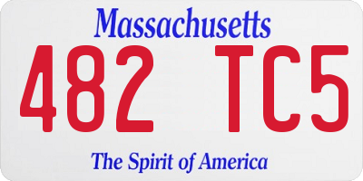 MA license plate 482TC5
